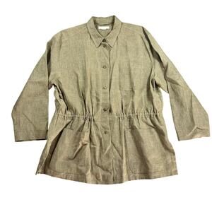 Escada Sport Linen Utility Jacket Olive Green